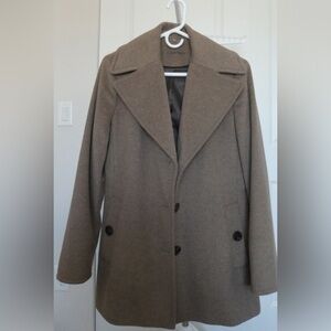 Calvin Klein Single-Breasted Wool Blend Coat, size M